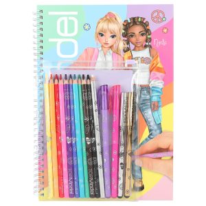 LIBRO PARA COLOREAR CON SET DE COLORES TOPMODEL